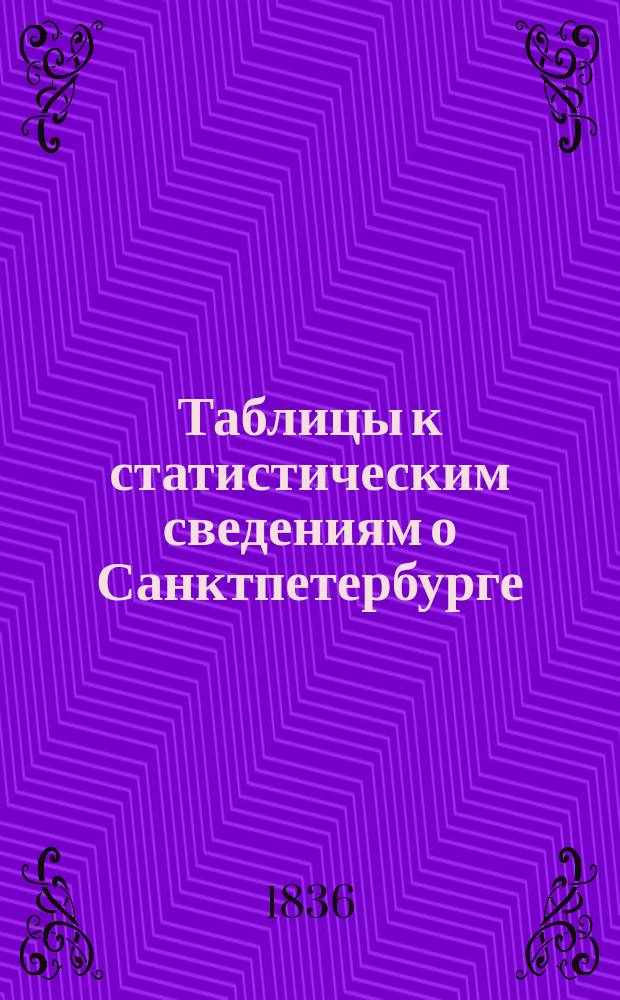 Таблицы к статистическим сведениям о Санктпетербурге