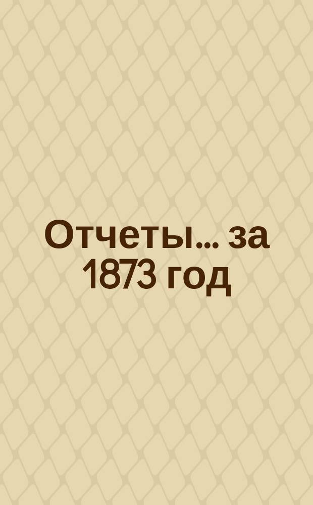 Отчеты... ... за 1873 год