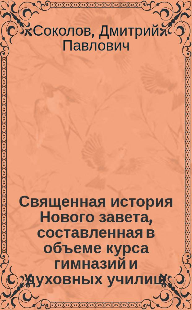 Священная история Нового завета, составленная в объеме курса гимназий и духовных училищ : С 20 рис. и прил. карты Палестины