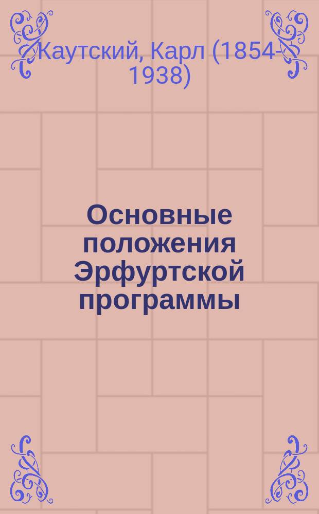 Основные положения Эрфуртской программы