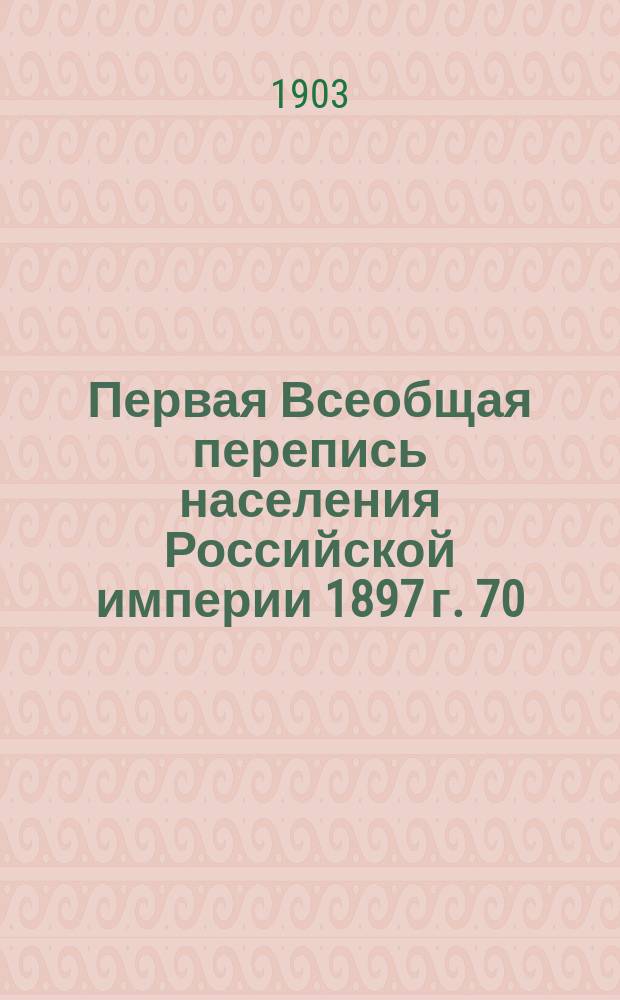 Первая Всеобщая перепись населения Российской империи 1897 г. 70 : Черноморская губерния