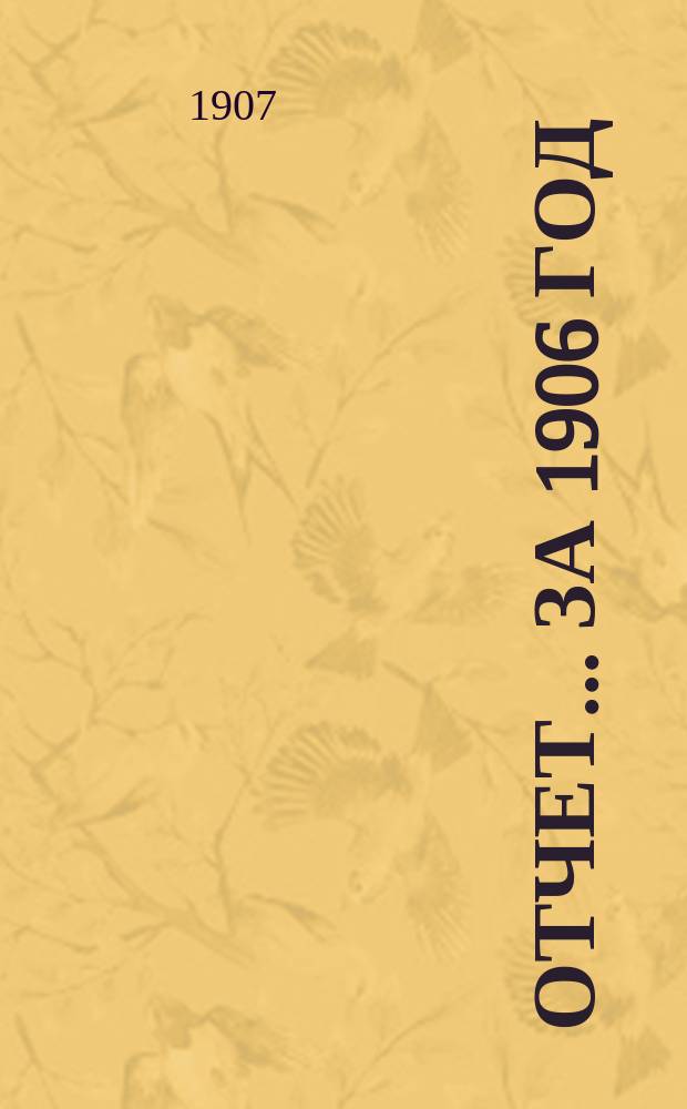 Отчет... ... за 1906 год