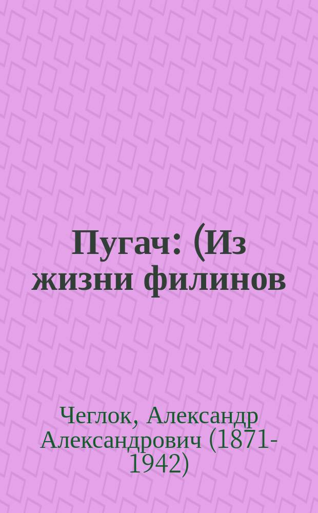 Пугач : (Из жизни филинов)