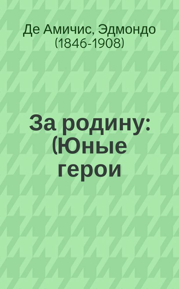 За родину : (Юные герои) : Рассказы для детей : Пер. с итал