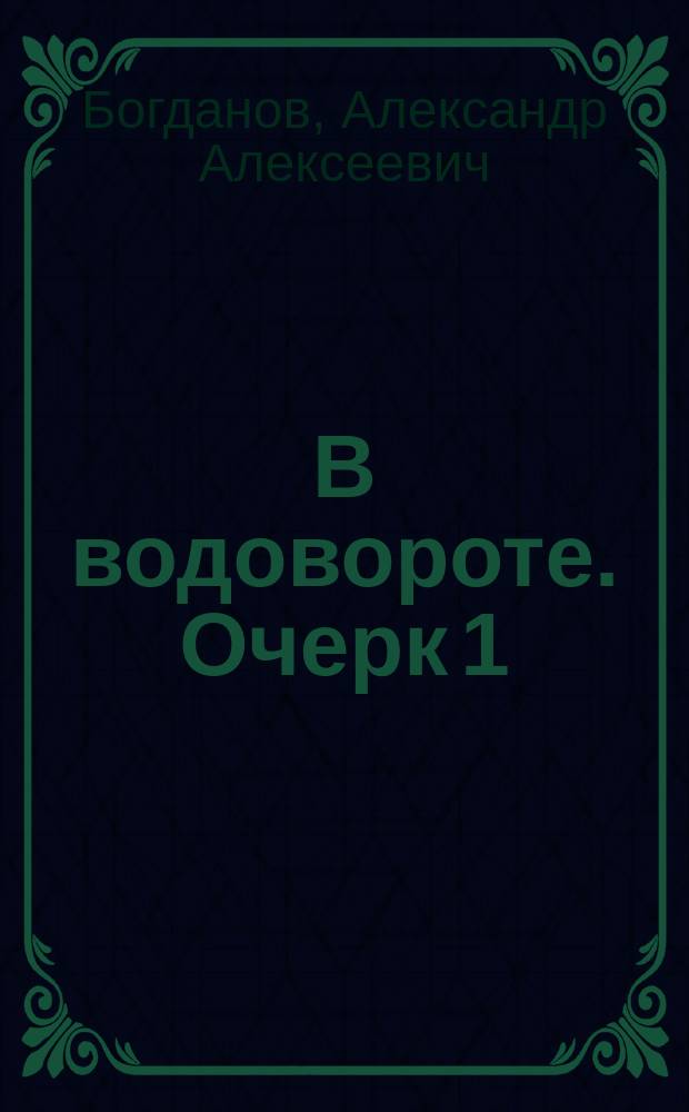 В водовороте. Очерк 1