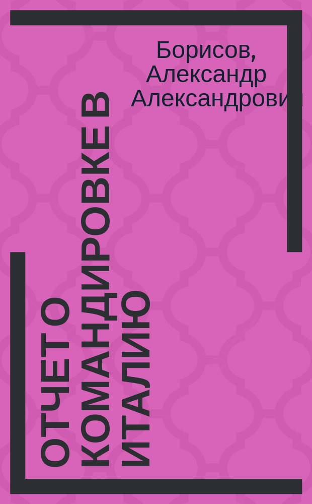 Отчет о командировке в Италию