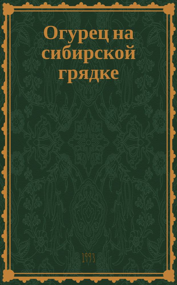 Огурец на сибирской грядке