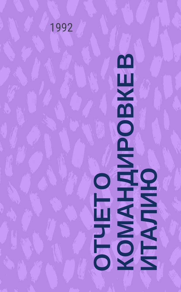 Отчет о командировке в Италию