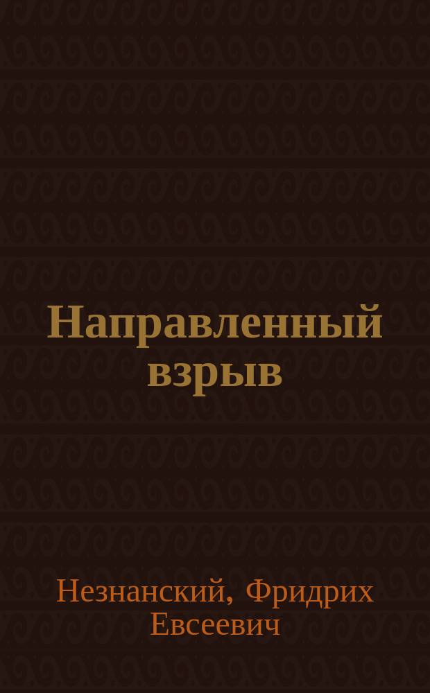 Направленный взрыв : Роман