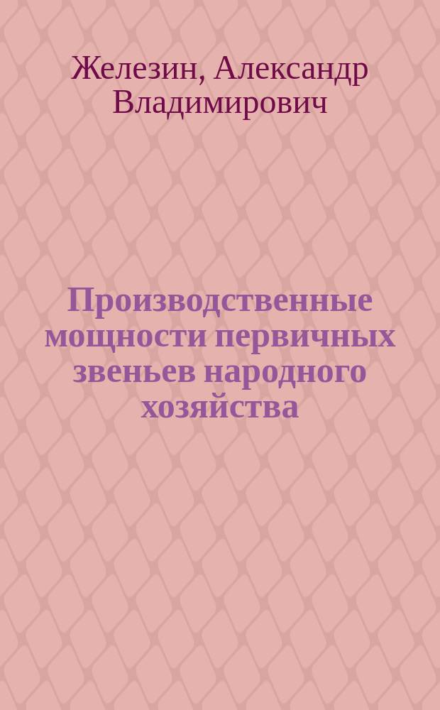 Производственные мощности первичных звеньев народного хозяйства : Учеб. пособие для студентов спец. "Экон. кибернетика" 06.09