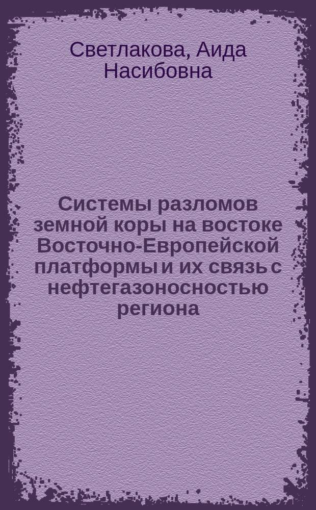 Системы разломов земной коры на востоке Восточно-Европейской платформы и их связь с нефтегазоносностью региона
