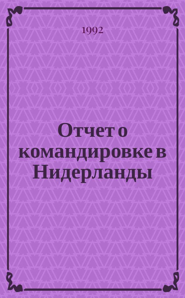Отчет о командировке в Нидерланды