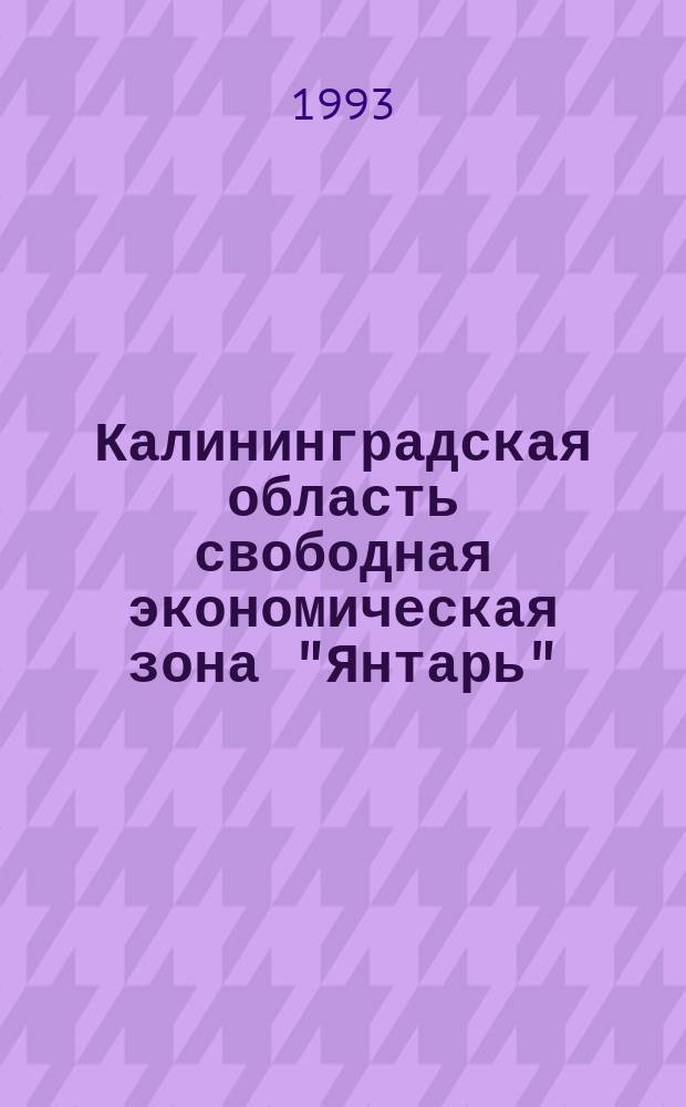 Калининградская область свободная экономическая зона "Янтарь" = Kaliningrad region free economic zone "Yantar" = Ceblet Kaliningrad eine freie wirtschaftzone "Yantar" : Путеводитель