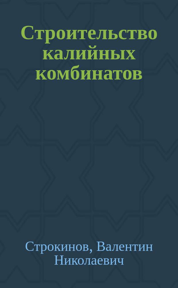Строительство калийных комбинатов