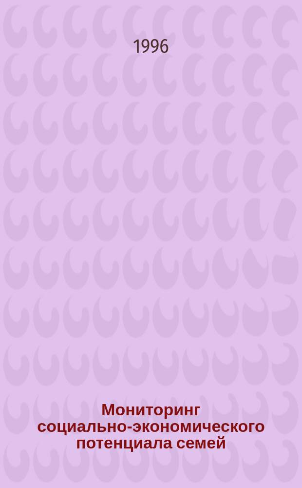Мониторинг социально-экономического потенциала семей : Второй этап