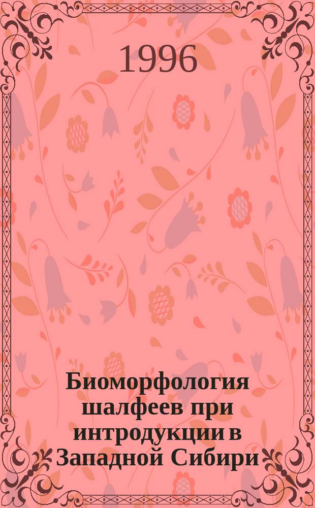 Биоморфология шалфеев при интродукции в Западной Сибири