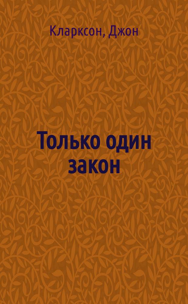 Только один закон : Роман