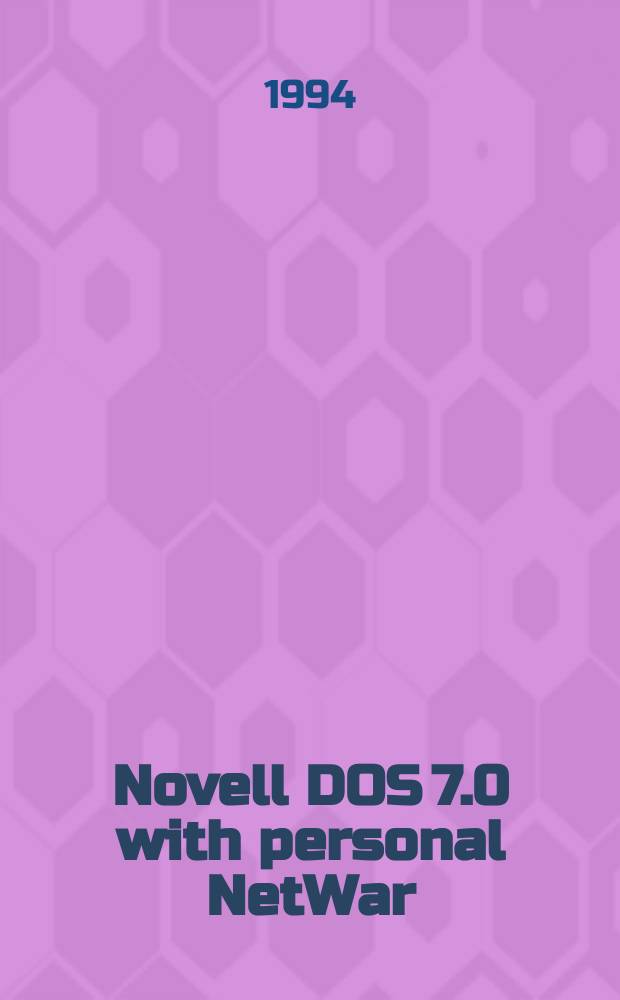 Novell DOS 7.0 with personal NetWar