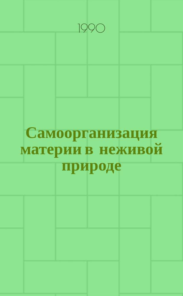 Самоорганизация материи в неживой природе : Филос. аспекты синергетики