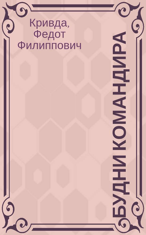 Будни командира