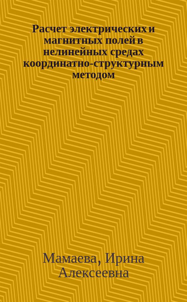 Расчет электрических и магнитных полей в нелинейных средах координатно-структурным методом : Автореф. дис. на соиск. учен. степ. канд. техн. наук : (05.09.05)