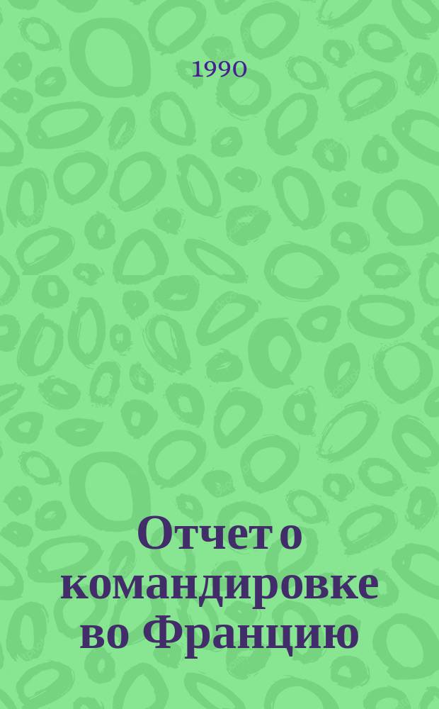 Отчет о командировке во Францию