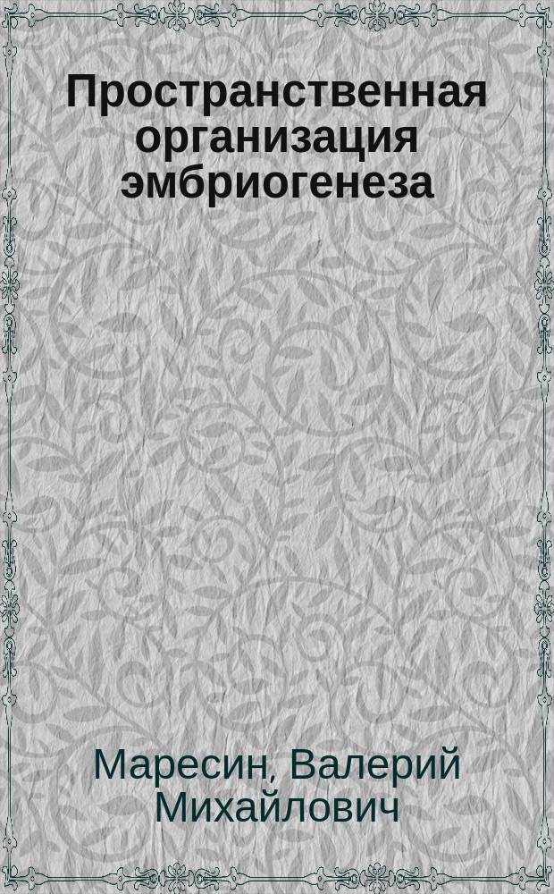 Пространственная организация эмбриогенеза