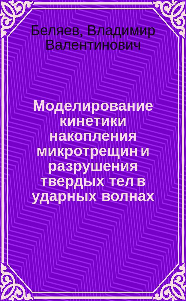 Моделирование кинетики накопления микротрещин и разрушения твердых тел в ударных волнах : Автореф. дис. на соиск. учен. степ. канд. физ.-мат. наук : (05.13.16)
