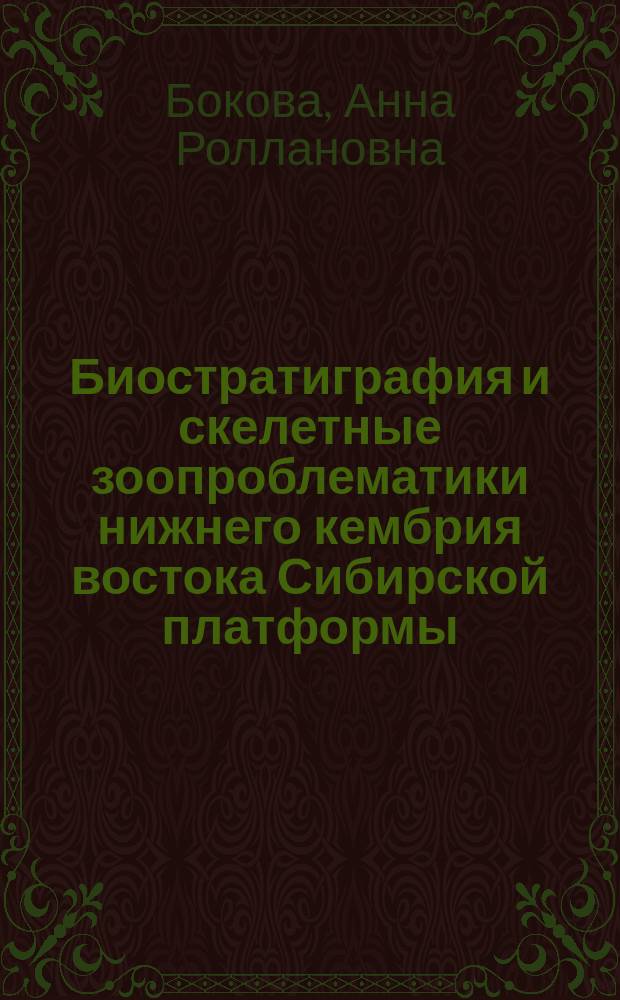 Биостратиграфия и скелетные зоопроблематики нижнего кембрия востока Сибирской платформы : Автореф. дис. на соиск. учен. степ. канд. геол.-минерал. наук : (04.00.09)