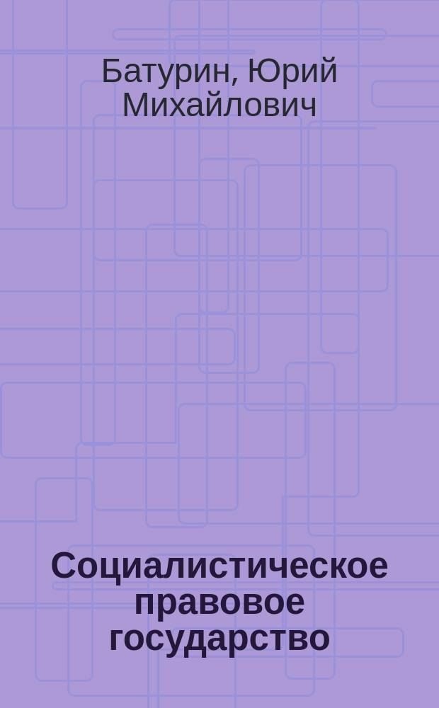 Социалистическое правовое государство: от идеи к осуществлению : (Полит.-правовой взгляд)