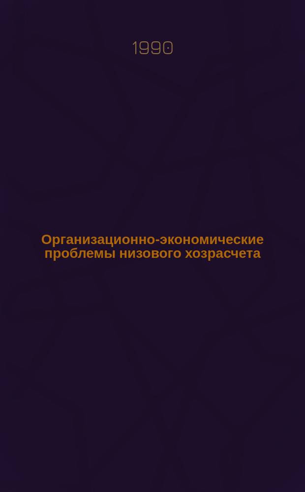 Организационно-экономические проблемы низового хозрасчета