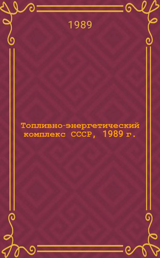 Топливно-энергетический комплекс СССР, 1989 г. : (Экон.-стат. обзор)