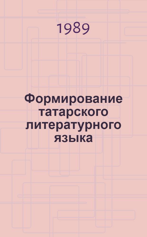Формирование татарского литературного языка : Сб. ст.