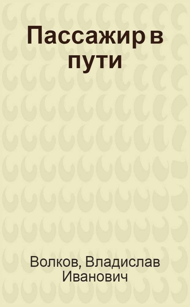 Пассажир в пути