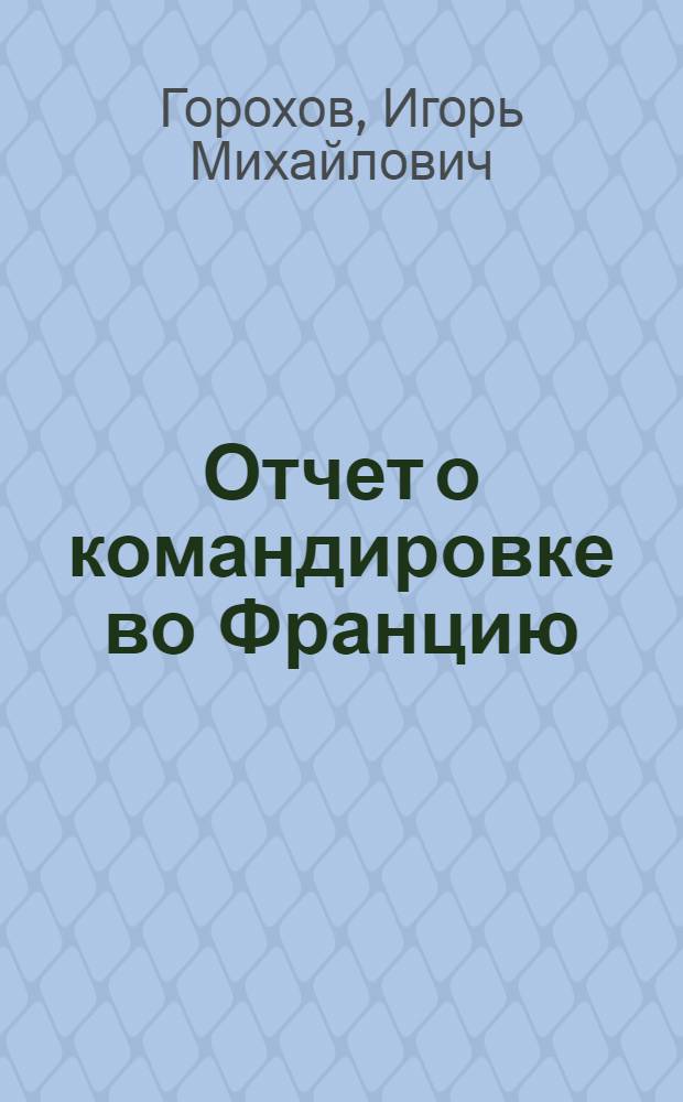 Отчет о командировке во Францию