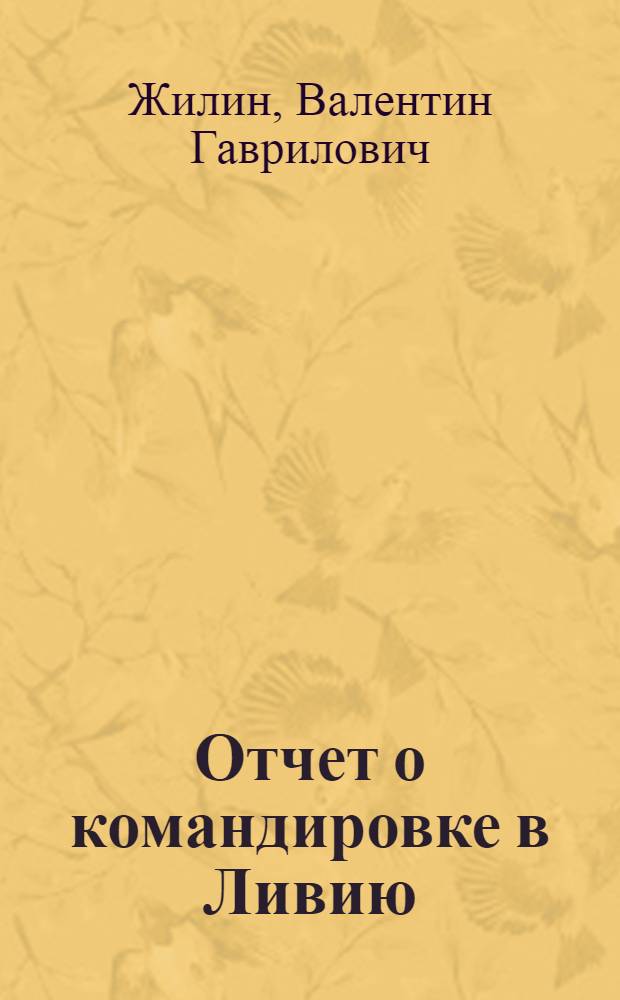 Отчет о командировке в Ливию