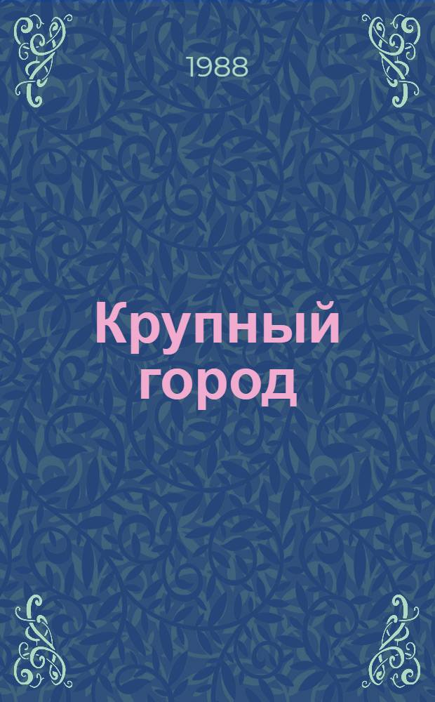 Крупный город: проблемы и тенденции развития