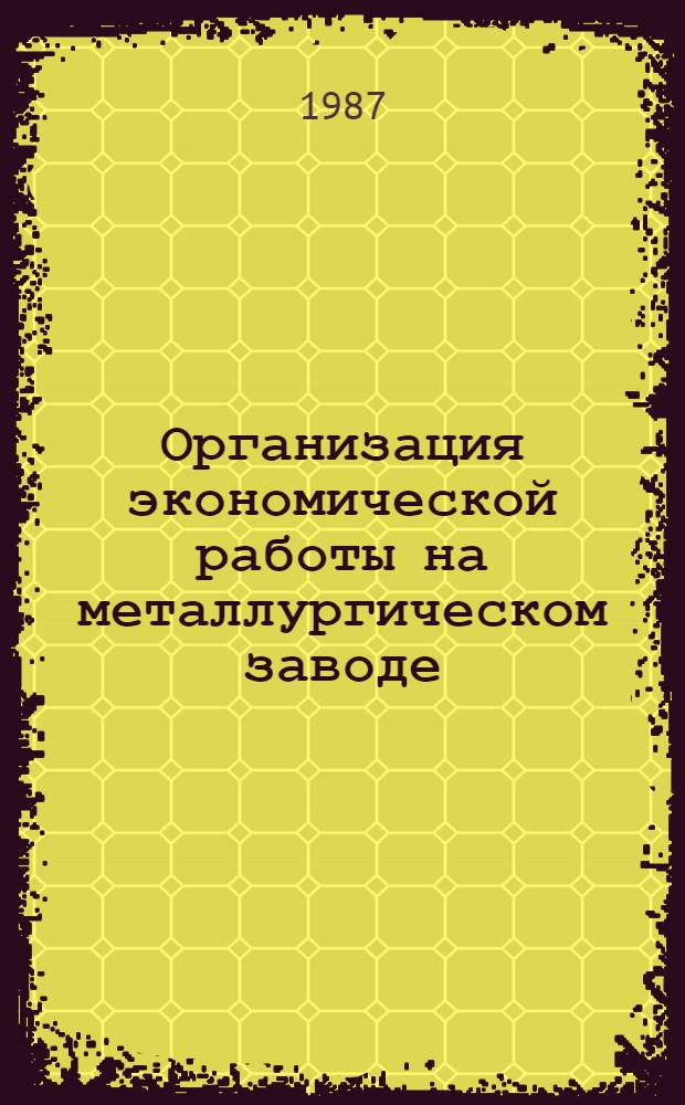 Организация экономической работы на металлургическом заводе