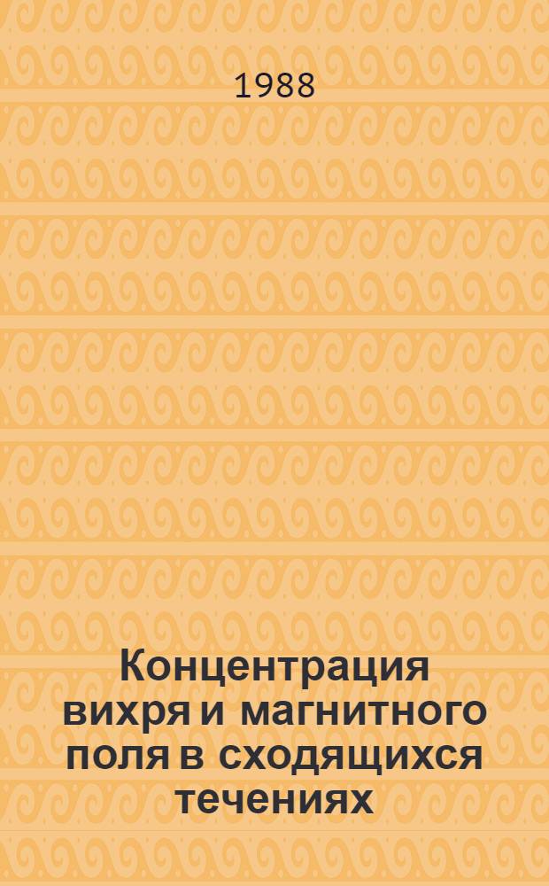 Концентрация вихря и магнитного поля в сходящихся течениях