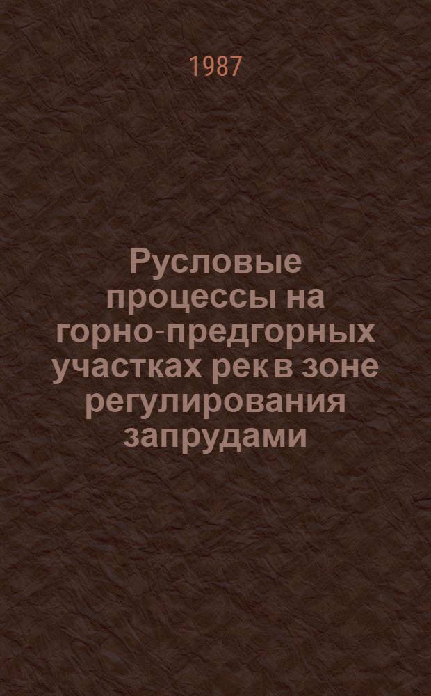 Русловые процессы на горно-предгорных участках рек в зоне регулирования запрудами : Автореф. дис. на соиск. учен. степ. канд. техн. наук : (11.00.07)