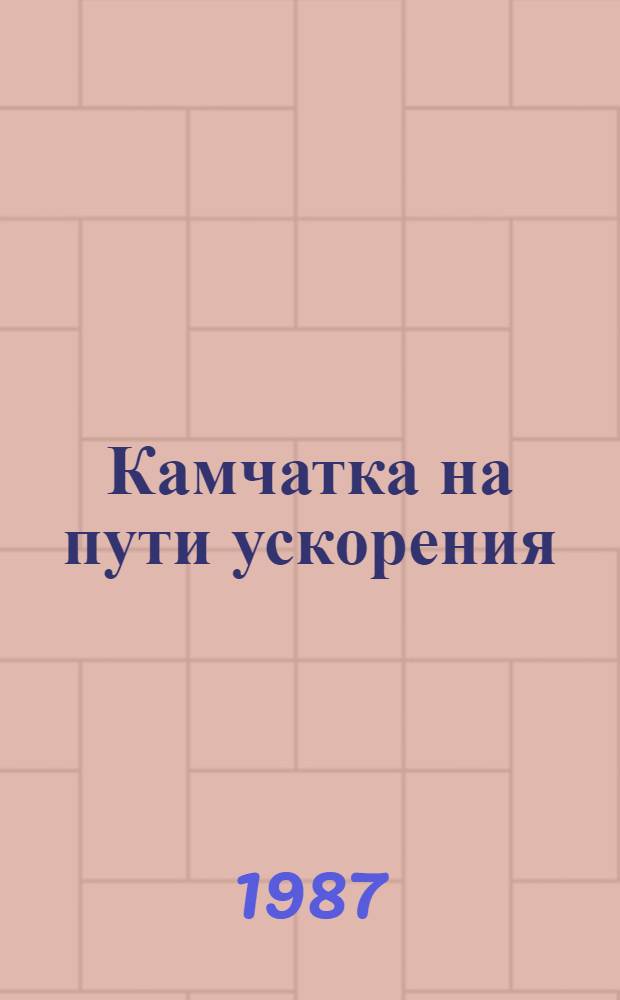 Камчатка на пути ускорения : Сборник