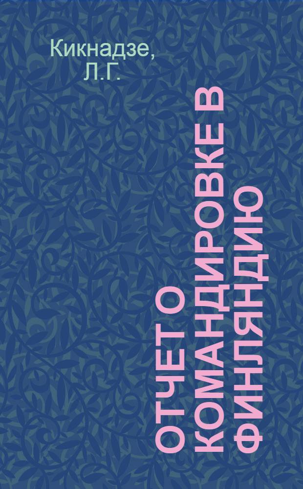 Отчет о командировке в Финляндию