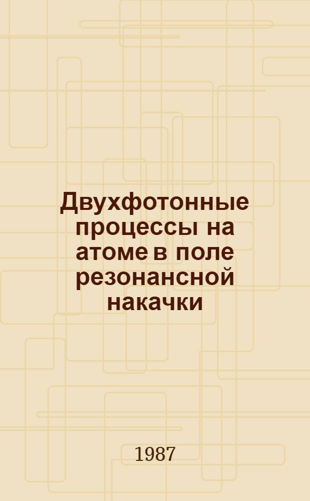 Двухфотонные процессы на атоме в поле резонансной накачки : Автореф. дис. на соиск. учен. степ. канд. физ.-мат. наук : (01.04.05)