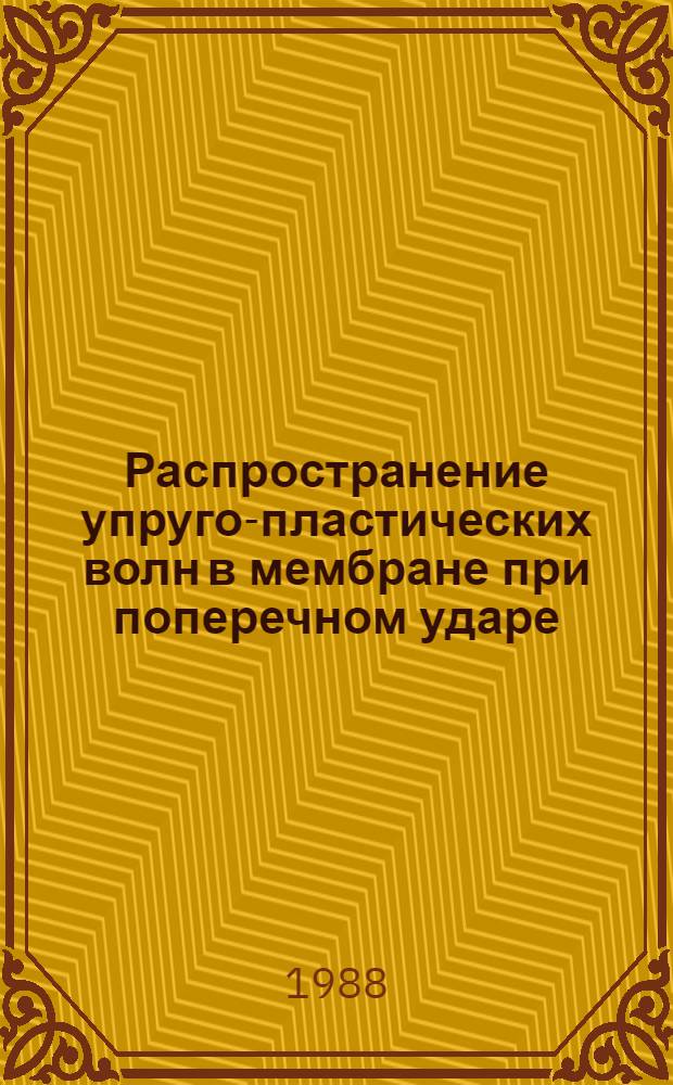 Распространение упруго-пластических волн в мембране при поперечном ударе : Автореф. дис. на соиск. учен. степ. канд. физ.-мат. наук : (01.02.04)