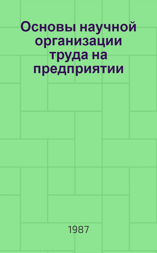 Основы научной организации труда на предприятии : Учеб. пособие