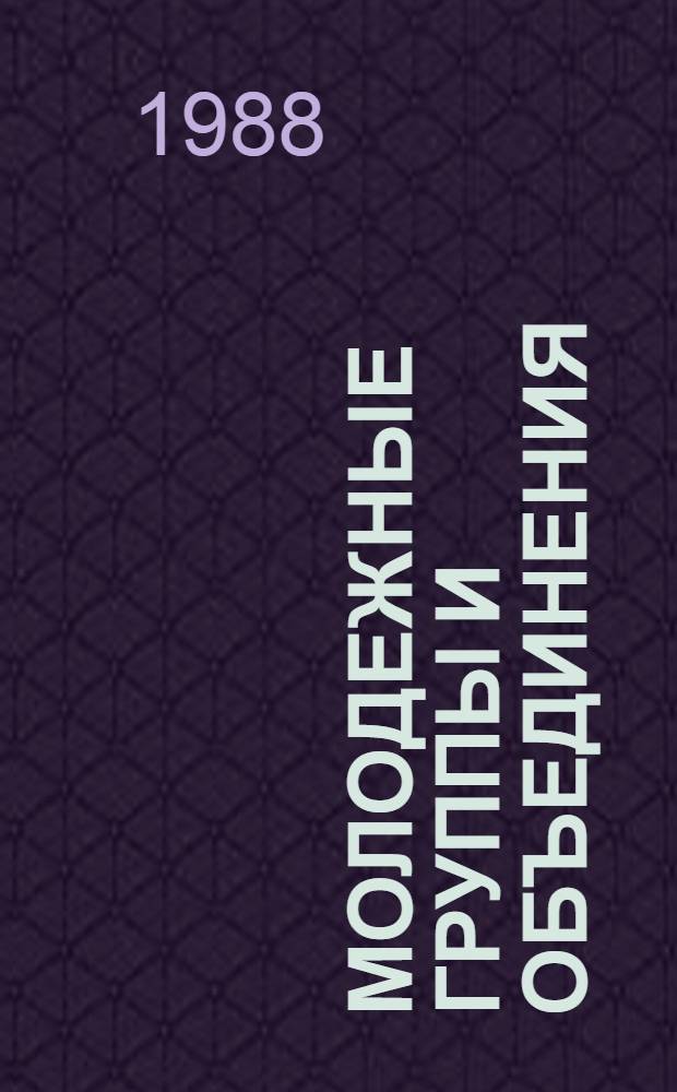 Молодежные группы и объединения: причины возникновения и особенности деятельности