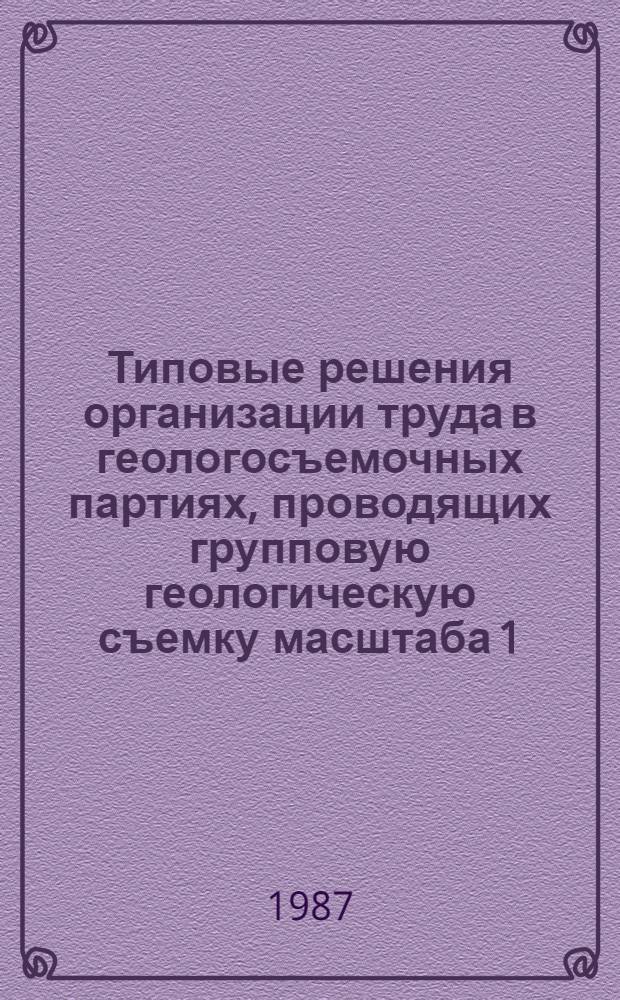 Типовые решения организации труда в геологосъемочных партиях, проводящих групповую геологическую съемку масштаба 1:50000