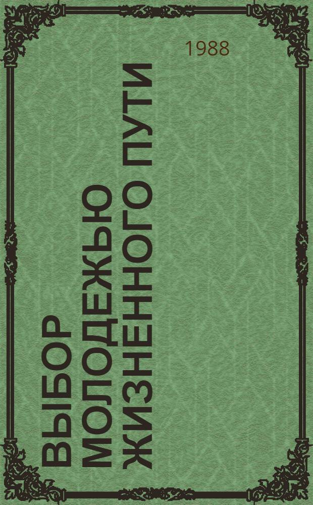 Выбор молодежью жизненного пути : (Опыт межрегион. социол. исслед.)