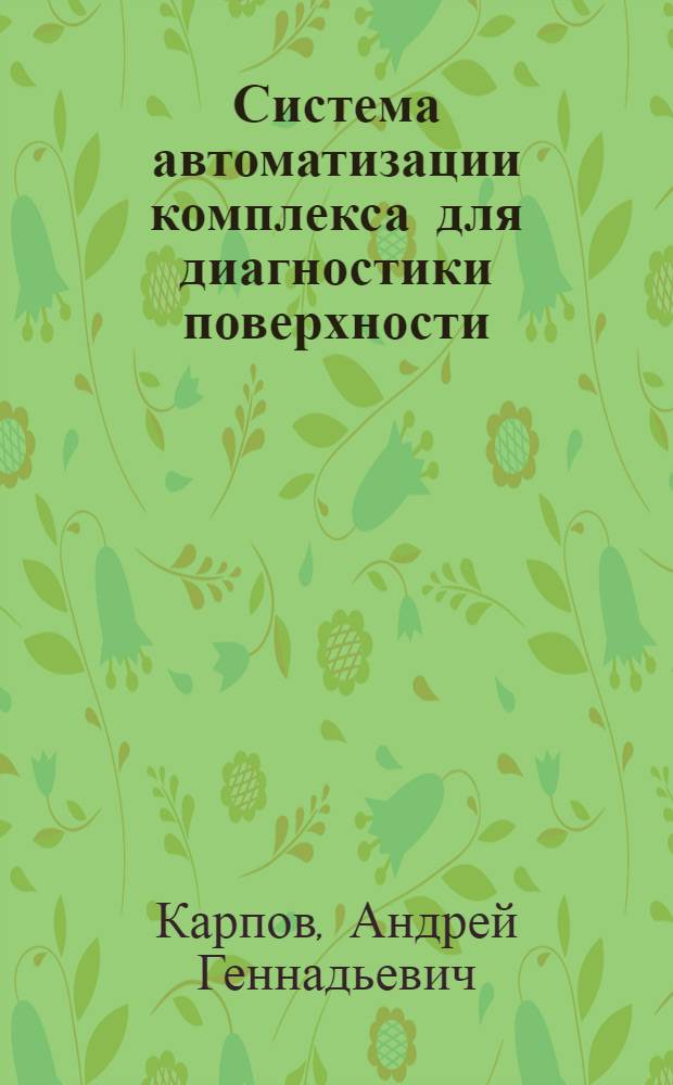 Система автоматизации комплекса для диагностики поверхности : Автореф. дис. на соиск. учен. степ. канд. техн. наук : (05.13.07)