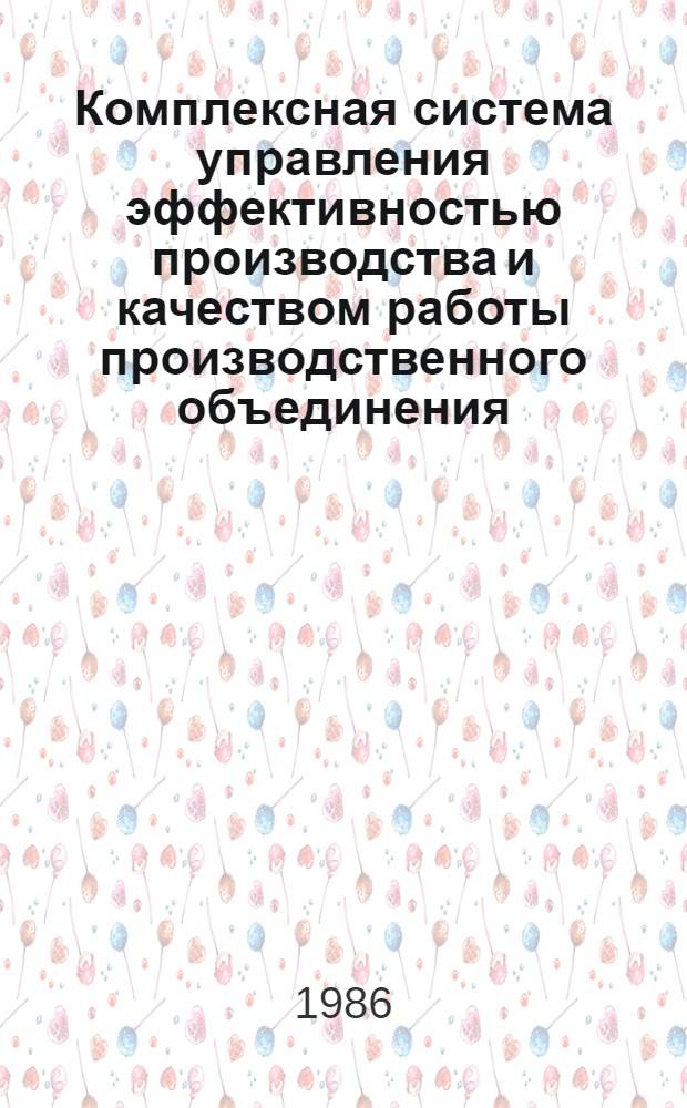 Комплексная система управления эффективностью производства и качеством работы производственного объединения (предприятия) : Рекомендации по составу и содерж. стандартов предприятия